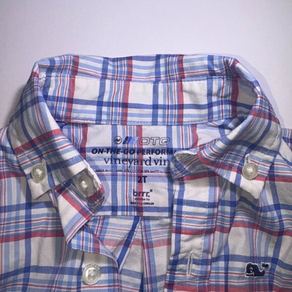 Vineyard Vines On-The-Go Brr OTG Performance Tucker shirt, 2T, Red White Blue - Picture 1 of 8